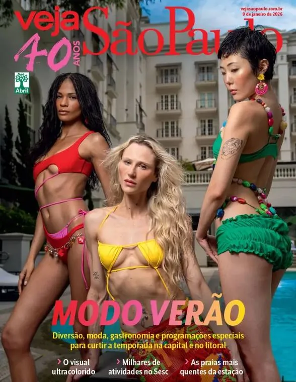 Capa da Veja São Paulo - Modo Verão, com beleza de Guetti Reis